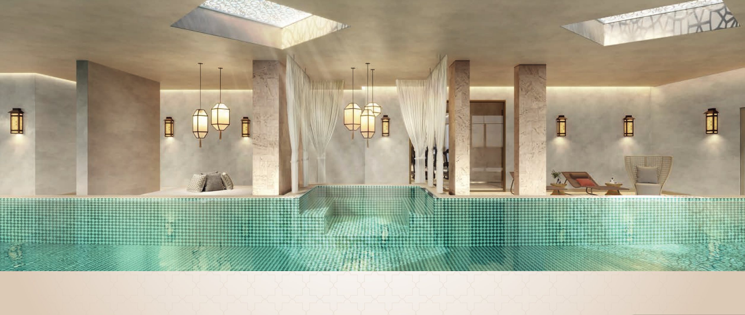 Perspectiva ilustrada: Piscina coberta com raia de 25 m