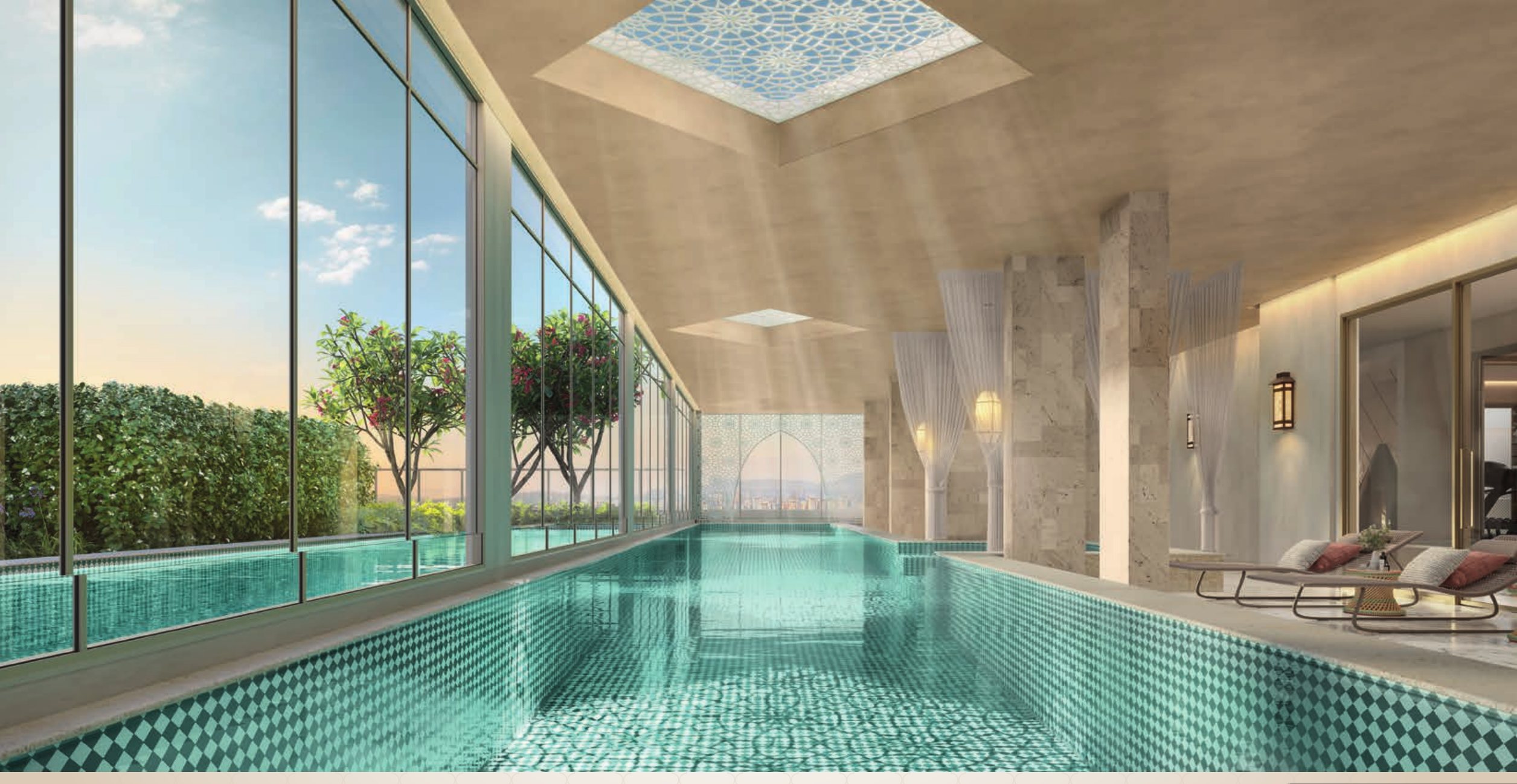 Perspectiva ilustrada: Piscina coberta com raia de 25 m